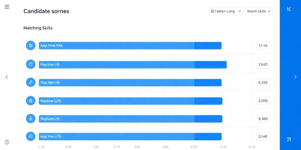Candidate skills matching dashboard with progress bars